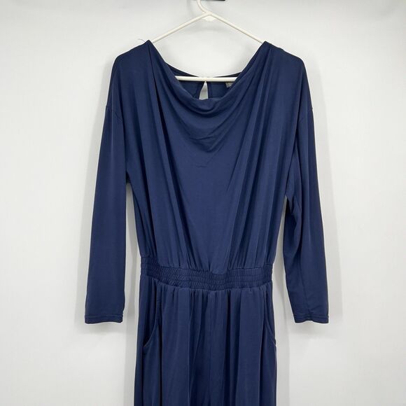 Saturday Sunday Dylan Cowl Neck Jumpsuit Navy S Boho Festival Hippie Lagenlook - Picture 3 of 12